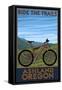 Ashland, Oregon - Mountain Bike Scene - Ride the Trails-Lantern Press-Framed Stretched Canvas