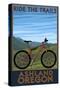 Ashland, Oregon - Mountain Bike Scene - Ride the Trails-Lantern Press-Stretched Canvas