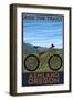 Ashland, Oregon - Mountain Bike Scene - Ride the Trails-Lantern Press-Framed Art Print