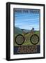 Ashland, Oregon - Mountain Bike Scene - Ride the Trails-Lantern Press-Framed Art Print