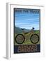 Ashland, Oregon - Mountain Bike Scene - Ride the Trails-Lantern Press-Framed Art Print