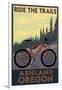 Ashland, Oregon - Ride the Trails-Lantern Press-Framed Art Print