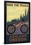 Ashland, Oregon - Ride the Trails-Lantern Press-Framed Art Print