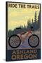 Ashland, Oregon - Ride the Trails-Lantern Press-Stretched Canvas