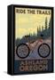 Ashland, Oregon - Ride the Trails-Lantern Press-Framed Stretched Canvas