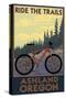 Ashland, Oregon - Ride the Trails-Lantern Press-Stretched Canvas