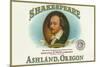 Ashland, Oregon - Shakespeare Cigar Box Label-Lantern Press-Mounted Art Print