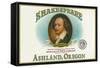 Ashland, Oregon - Shakespeare Cigar Box Label-Lantern Press-Framed Stretched Canvas