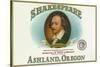 Ashland, Oregon - Shakespeare Cigar Box Label-Lantern Press-Stretched Canvas