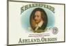 Ashland, Oregon - Shakespeare Cigar Box Label-Lantern Press-Mounted Art Print
