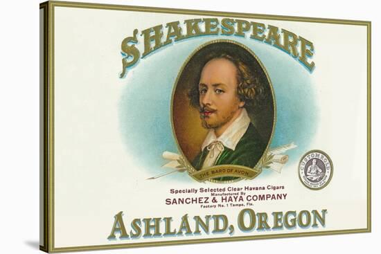 Ashland, Oregon - Shakespeare Cigar Box Label-Lantern Press-Stretched Canvas