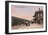 Ashland, Oregon - Southern Pacific Railroad Station-Lantern Press-Framed Art Print