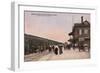 Ashland, Oregon - Southern Pacific Railroad Station-Lantern Press-Framed Art Print