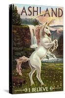 Ashland, Oregon - Unicorn Scene-Lantern Press-Stretched Canvas