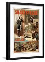 Ashland, Oregon - William Shakespeare "Hamlet" Theatre Poster-Lantern Press-Framed Art Print