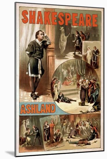 Ashland, Oregon - William Shakespeare "Hamlet" Theatre Poster-Lantern Press-Mounted Art Print