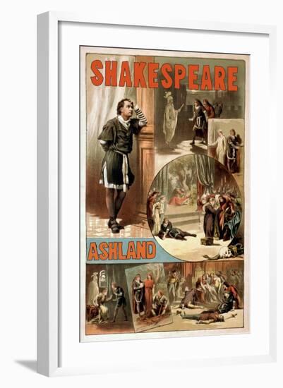 Ashland, Oregon - William Shakespeare "Hamlet" Theatre Poster-Lantern Press-Framed Art Print