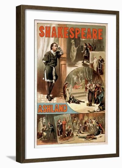 Ashland, Oregon - William Shakespeare "Hamlet" Theatre Poster-Lantern Press-Framed Art Print