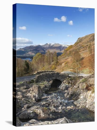 Ashness Bridge and Barrow Beck, Derwent Water and Skiddaw, Lake District Nat'l Park, England-Chris Hepburn-Stretched Canvas