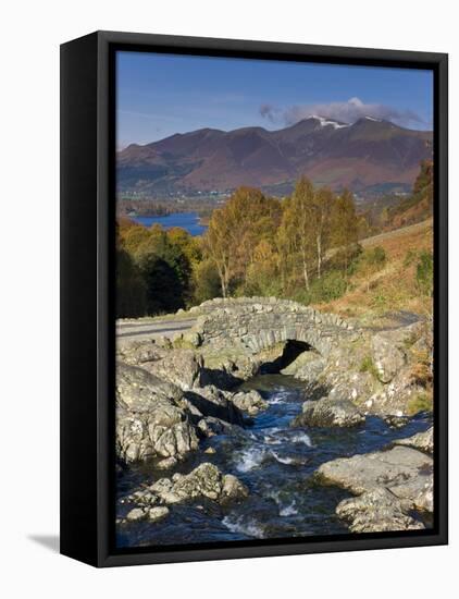 Ashness Bridge and Skiddaw Mountain Range, Lake District, Cumbria, England-Gavin Hellier-Framed Stretched Canvas