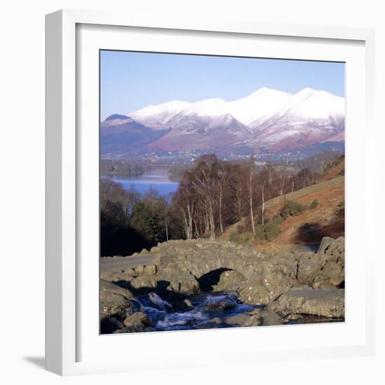 Ashness Bridge, Skiddaw in the Background, Lake District National Park, Cumbria, England, UK-Roy Rainford-Framed Photographic Print