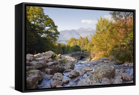 Ashness Bridge with the Skiddaw Range Near to Keswick, Lake District Nat'l Pk, Cumbria, England, UK-Julian Elliott-Framed Stretched Canvas