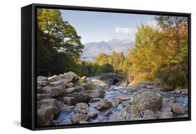 Ashness Bridge with the Skiddaw Range Near to Keswick, Lake District Nat'l Pk, Cumbria, England, UK-Julian Elliott-Framed Stretched Canvas