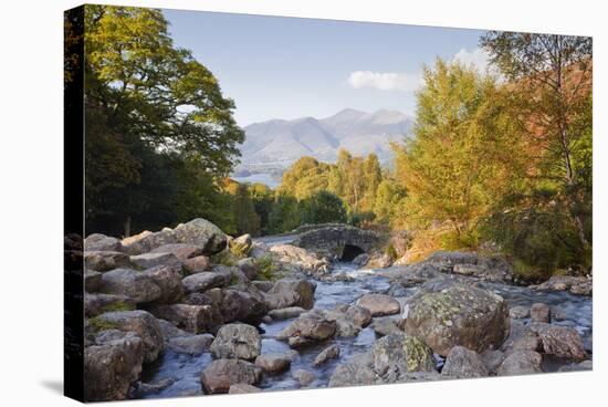 Ashness Bridge with the Skiddaw Range Near to Keswick, Lake District Nat'l Pk, Cumbria, England, UK-Julian Elliott-Stretched Canvas