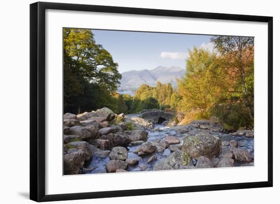 Ashness Bridge with the Skiddaw Range Near to Keswick, Lake District Nat'l Pk, Cumbria, England, UK-Julian Elliott-Framed Photographic Print