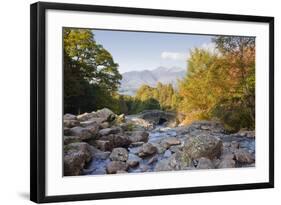 Ashness Bridge with the Skiddaw Range Near to Keswick, Lake District Nat'l Pk, Cumbria, England, UK-Julian Elliott-Framed Photographic Print