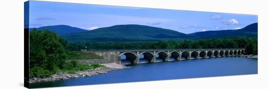 Ashokan Reservoir and Bridge, Catskills, New York State, USA-null-Stretched Canvas