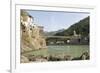 Ashrams on Banks of River Ganges, Lakshman Jhula, Rishikesh, India-Tony Waltham-Framed Photographic Print