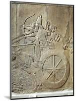 Ashurbanipal Hunting, the King on His Chariot, Bas-Relief from Nineveh, Irak, Detail-null-Mounted Giclee Print