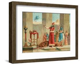 Ashurbanipal Offering Lions in Sacrifice-Dionisio Baixeras-Verdaguer-Framed Giclee Print