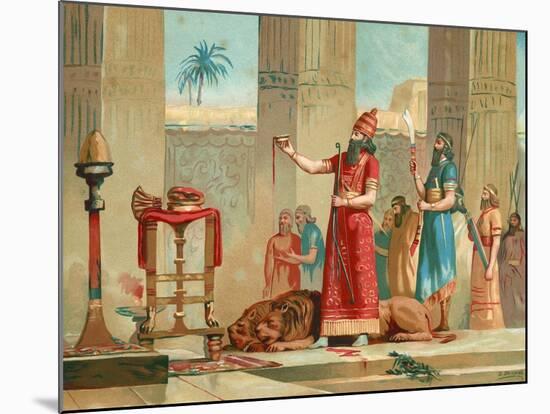 Ashurbanipal Offering Lions in Sacrifice-Dionisio Baixeras-Verdaguer-Mounted Giclee Print