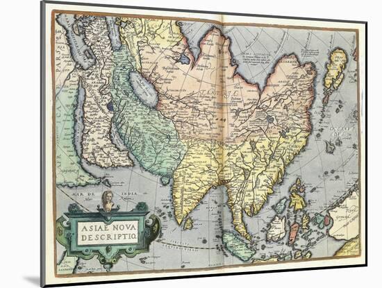 Asia, 1592-Abraham Ortelius-Mounted Giclee Print