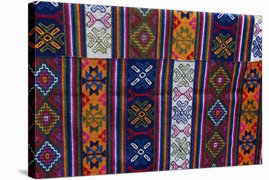 Asia, Bhutan, Bumthang. Bhutanese Textile.-Kymri Wilt-Stretched Canvas