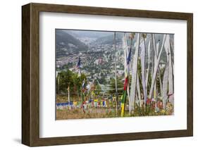 Asia, Bhutan, Prayer Flags Overlooking Thimphu-Ellen Goff-Framed Photographic Print