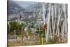 Asia, Bhutan, Prayer Flags Overlooking Thimphu-Ellen Goff-Stretched Canvas