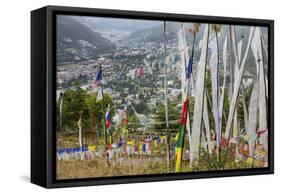 Asia, Bhutan, Prayer Flags Overlooking Thimphu-Ellen Goff-Framed Stretched Canvas