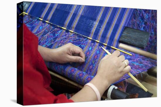 Asia, Bhutan, Thimpu. Bhutanese Textile Weaver.-Kymri Wilt-Stretched Canvas