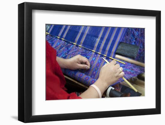 Asia, Bhutan, Thimpu. Bhutanese Textile Weaver.-Kymri Wilt-Framed Photographic Print
