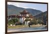 Asia, Bhutan. Views of the Punakha Dzong and the Wang Chu River-Ellen Goff-Framed Photographic Print