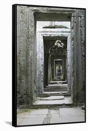 Asia Cambodia, Angkor Wat Hall-John Ford-Framed Stretched Canvas