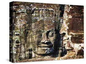 Asia, Cambodia, Angkor Watt, Siem Reap, Faces of the Bayon Temple-Terry Eggers-Stretched Canvas