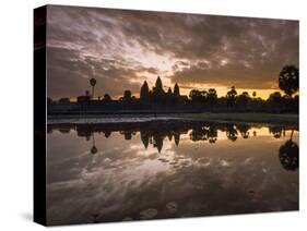 Asia, Cambodia, Angkor Watt, Siem Reap, Sunrise reflections at Angkor Wat-Terry Eggers-Stretched Canvas