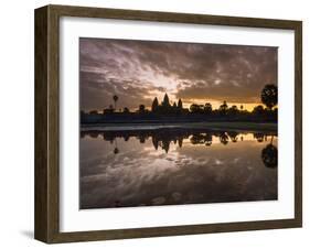 Asia, Cambodia, Angkor Watt, Siem Reap, Sunrise reflections at Angkor Wat-Terry Eggers-Framed Photographic Print