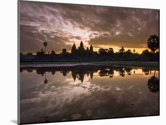 Asia, Cambodia, Angkor Watt, Siem Reap, Sunrise reflections at Angkor Wat-Terry Eggers-Mounted Photographic Print