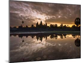 Asia, Cambodia, Angkor Watt, Siem Reap, Sunrise reflections at Angkor Wat-Terry Eggers-Mounted Photographic Print