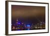 Asia, China, Hong Kong, Night Laser Show on Hong Kong Waterfront-Terry Eggers-Framed Photographic Print